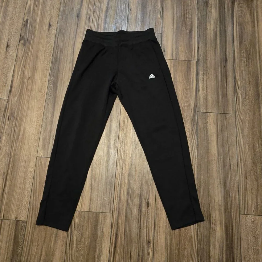 Adidas Mens Black Tapered Performance Track Pants Joggers Size Medium